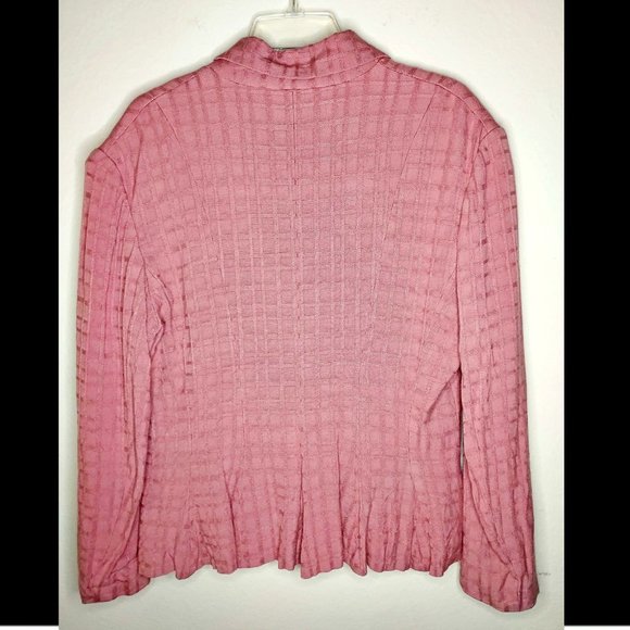 Vintage 90s HBS Ltd. Textured Spring Blazer, Size 14, Muted Rose - Picture 3 of 3